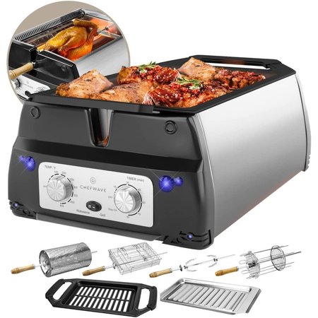 Chefwave Sosaku Smokeless Infrared Rotisserie Indoor Tabletop Grill CW-SIRG